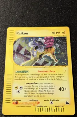 Pokemon SKYRIDGE - #H26/H32 Raikou - Holo - ITA - SWIRL - Heavily Played - Image 4