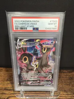 PSA 10 2022 POKEMON SWORD & SHIELD BRILLIANT STARS FULL ART/UMBREON VMAX TG23 - Image 1