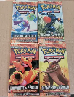 Pokemon Booster Pack Diamond and Pearl Mystery Treasures Portuguese 1x Pack - Image 3