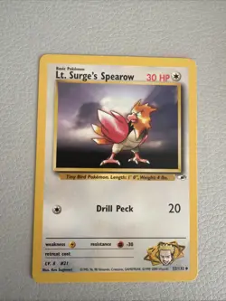 LT. SURGE'S SPEAROW 52/132 Gym Heroes WOTC LP English - Image 1