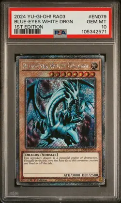 2024 YU-GI-OH! RA03-QUARTER CENTURY BONANZA 1ST ED BLUE-EYES WHITE DRAGON PSA 10 - Image 1