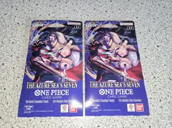 x2 -The Azure Sea's Seven One Piece Card Game New Sealed 12 Card Booster Pack x2 - Image 1
