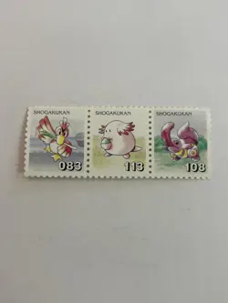 Shogakukan Pokemon Stamp Cards Farfetch’d Chansey Lickitung Japanese Rare - Image 1