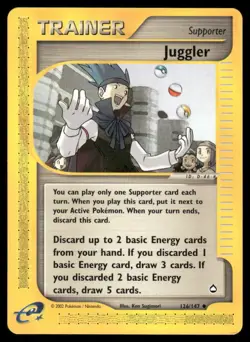 Pokemon Cards Juggler 126/147 Aquapolis WOTC Uncommon LP - Image 1
