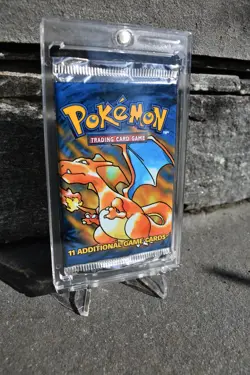 Pokemon Base Set Booster Pack Charizard Artwork Sealed 11 Cards English Vintage - Image 1