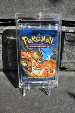 Pokemon Base Set Booster Pack Charizard Artwork Sealed 11 Cards English Vintage - Image 2