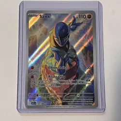 Pokemon Card TCG: Sawk 130/086 Sv: White Flare Holo Illustration Rare - Image 1