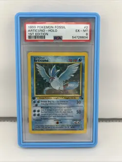 1999 Pokemon Articuno Fossil 1st Edition Holo 2/62 PSA 6 With Card Guard 🥶 - Image 1