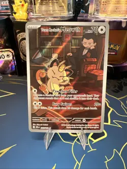 Pokemon TCG Destined Rivals Team Rockets Meowth Card 203/182 Near Mint Condition - Image 1