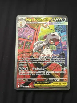 Pokemon TCG Mega Scrafty EX 285/217 ASC Foil 330 HP Outlaw Leg Attack Card - Image 1