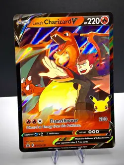 Pokemon Lance's Charizard V Promo Cards SWSH133 Celebrations Jumbo - Image 1