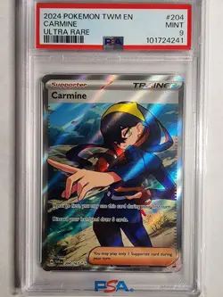 2024 Pokemon - Carmine 204/167 Sv06: Twilight Masquerade Holo Ultra Rare PSA 9 - Image 1