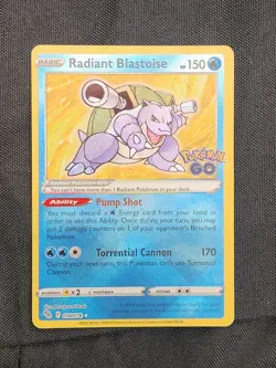 Radiant Blastoise 018/078 Pokemon GO Holo - Image 1