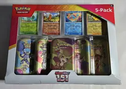 Pokemon Scarlet & Violet 151 (5-Pack) Mini Tins w/ 4 Promos Costco Bundle Sealed - Image 1