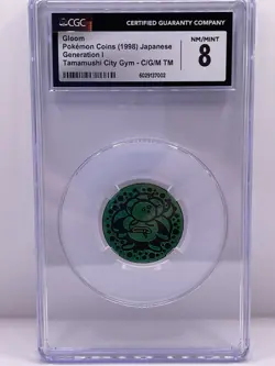 Pokemon 1998 Gloom Coin Generation I Tamamushi City Gym CGC 8 NM/MINT - Image 1
