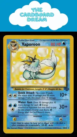 Vaporeon Jungle #28/64 NON-HOLO Rare LP-NM Pokemon Card WotC - Image 1