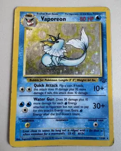 Pokemon TCG Vaporeon 12/64 Jungle Holo Unlimited - HP - Image 1