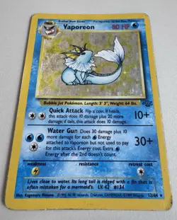 Pokemon TCG Vaporeon 12/64 Jungle Holo Unlimited - HP - Image 2