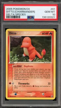 Pokemon Ditto [Charmander] EX Delta Species #61 PSA 10 Gem Mint - Image 1