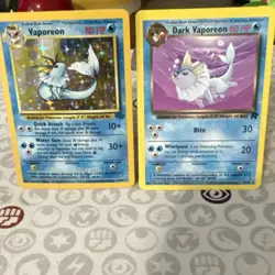 Pokemon TCG Vaporeon & Dark Vaporeon Team Rocket Jungle Holo Regular English - Image 1