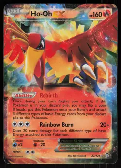 Ho-Oh EX 22/124 Rare EX Dragons Exalted Holo Pokemon - Image 1