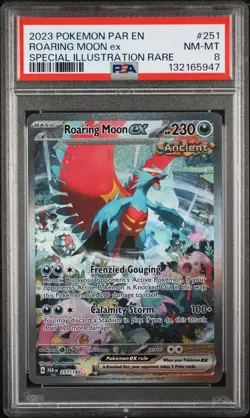 Roaring Moon EX 251/182 Special Illustration Rare Pokemon PSA 8 *947 - Image 1