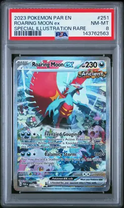 Roaring Moon EX 251/182 Special Illustration Rare Pokemon PSA 8 *563 - Image 1