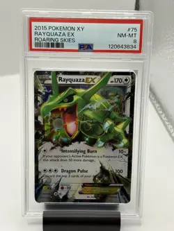 2015 Pokemon Rayquaza EX XY Roaring Skies 75/108 PSA 8 NM-MT - Image 1