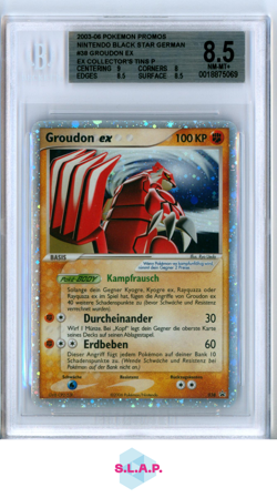 GROUDON EX POKEMON 38 2003 BLACK STAR PROMO HOLOFOIL DEUTSCH POP 18 BGS 8.5 - Image 1