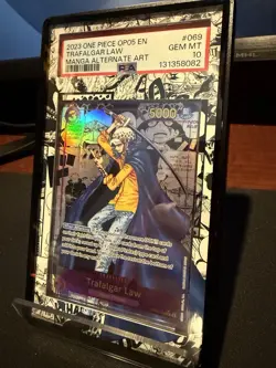 2023 ONE PIECE MANGA ALTERNATE ART OP05-069 TRAFALGAR LAW PSA 10 - Image 3