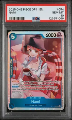 PSA 10 - Nami SR - English - #54 - One Piece - A Fist of Divine Speed OP11-054 - Image 1