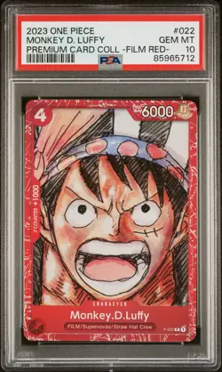 MONKEY D LUFFY - ONE PIECE PREMIUM CARD COLLECTION - FILM RED- #022 PSA 10 - Image 1
