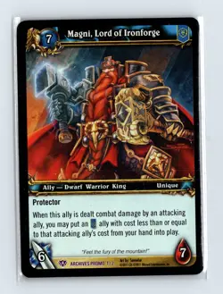 World of Warcraft TCG Archives Promo 1/2 (Foil) Magni, Lord of Ironforge - Image 1