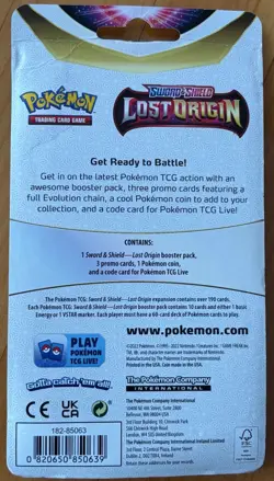 POKEMON TCG SWORD & SHIELD LOST ORIGIN BOOSTER PACK/3 PROMO CARDS/CHARIZARD COIN - Image 2