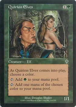 Invasion Quirion Elves MTG Magic the Gathering #203 Elf Green LP BULK DISCOUNT! - Image 1