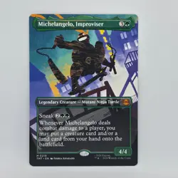 Michelangelo Improviser M 0219 Borderless Magic the Gathering TMNT (NON FOIL) - Image 1
