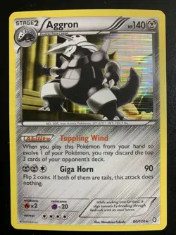 AGGRON 80/124 Dragons Exalted HOLO rare Pokemon card Near Mint LP - Image 1