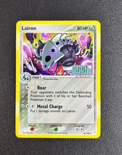 Pokemon Lairon 38/100 – EX Crystal Guardians – Reverse Holo – Stamped – NM/EX+ - Image 1
