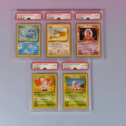 1999 POKEMON GERMAN 1ST ED PSA 10 LOT 5 QUAPSEL DODU ROSSANA NIDORINO/NIDORAN - Image 1