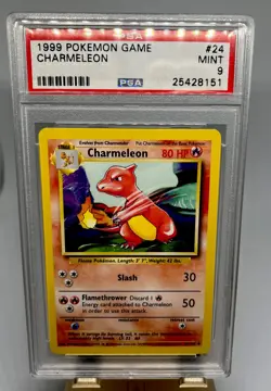 Charmeleon PERFECT CENTERING PSA 9 1999 Pokemon #24 Base - Image 1