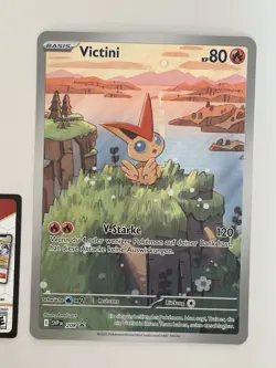 Pokemon Victini XL Black Star Promo Karte SVP 208 De Jumbo XXL Illustration Rare - Image 1