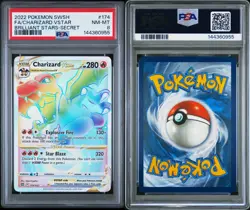 2022 Pokemon Sword & Shield Brilliant Stars #174 Charizard Full Art VSTAR PSA 8 - Image 3
