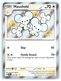 Pokemon TCG - Maushold 210/091 Paldean Fates - Shiny Ultra Rare Holo - NM - Image 1