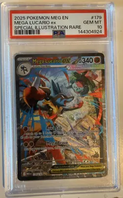 2025 POKEMON MEG EN-MEGA EVOLUTION #179 MEGA LUCARIO EX PSA 10 - Image 3