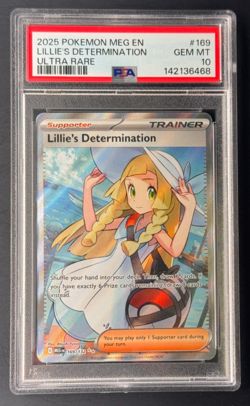 2025 Pokemon Mega Evolution Lillie's Determination Full Art #169 PSA 10 GEM MINT - Image 1