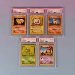 1999 POKEMON BASE SET GERMAN 1ST ED PONITA RAUPY ABRA VULPIX LEKTROBAL PSA 10 - Image 1
