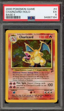 Pokemon Charizard Base Set 2 Holo Rare #4 PSA 5 - Image 1