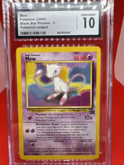 CGC 10 Mew Black Star Promo 8 Pokemon League 2000 Pokemon TCG - GEM MINT - Image 1