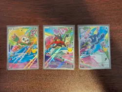 Pokemon First Partner Illustration Collection | Gen 7 Starters Set Of 3 NM Alola - Image 1