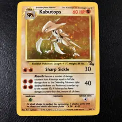 Kabutops Holo Fossil Pokemon 9/62 Rare WOTC English Excellent - Image 1